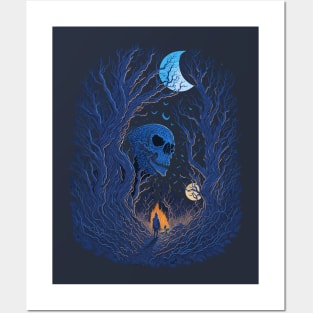 Skull Monster in the Dark Forest Posters and Art